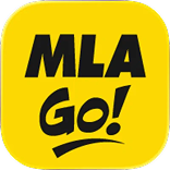 MLA Go! app icon on a yellow background