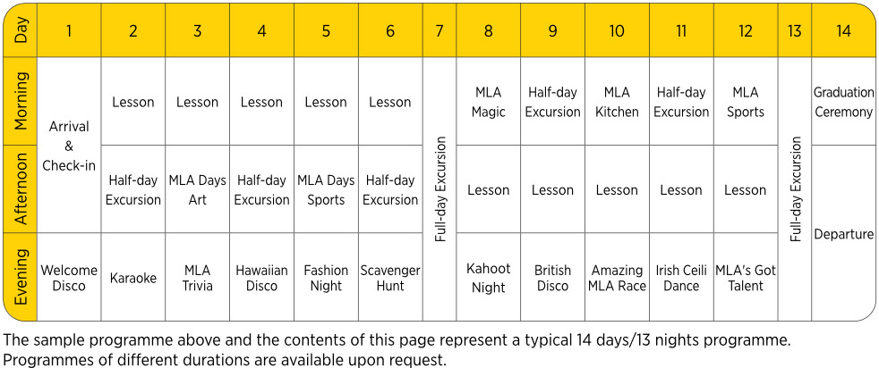 dublin sample programme